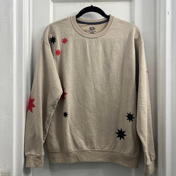 Milk Bar x Fruit of the Loom Limited Wdition Joliday Starburst Crew, tan size M - Picture 3 of 8